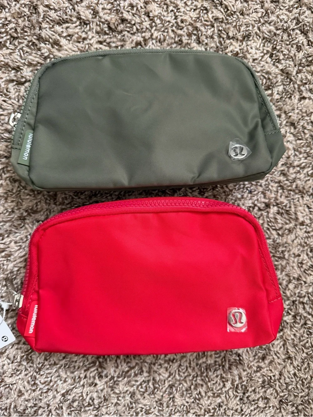lululemon athletica Red and Olive Belt Bags